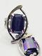 Vintage Ring Women Amethyst Natural Sterling Silver 925 Pendant Handmade Stone