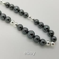 Vintage Tiffany & Co. Sterling Silver & Hematite Multi Bead 21 In Necklace