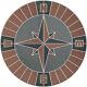 Voyager Compass Mosaic Medallion Slate Quarry Tile Flooring Wall Backsplash Rbrl