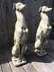 Whippet Greyhound Pair Of English Stoneware Grey Hounds / Whippets Sitting Dogs