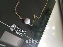 Women's girl's 750 18 Ct Yellow Gold Necklace Chain Gemstone Agate Pendant 5 g
