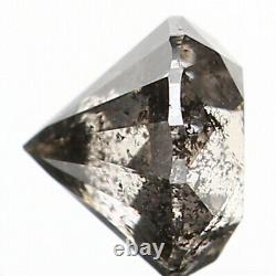 0.37 Ct Diamant Loose Naturel, Coupe Ronde Brillante, Diamant Gris Noir L5065