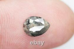 0.81 Ct Diamant naturel en forme de poire, diamant gris, diamant brut pour bague