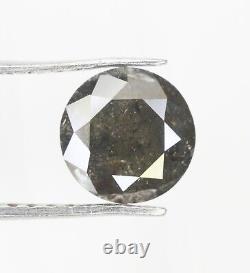 0,95 CT 6,60 MM Diamant naturel gris sel et poivre rond taille brillant non serti