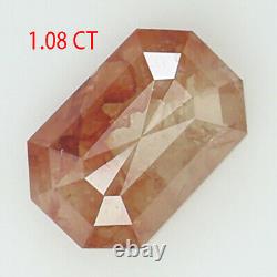 1.08 Ct Naturel Loose Diamond Emeraude Orange Gris Couleur I3 Clarté 7,00 MM L8709