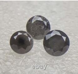 1,31 Ct, Diamants Naturels, Forme Ronde, Taille Brillant, Couleur Gris Diamant