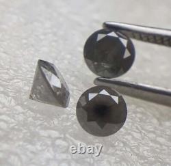 1,31 Ct, Diamants Naturels, Forme Ronde, Taille Brillant, Couleur Gris Diamant