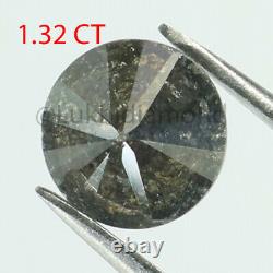 1.32 Ct Natural Loose Diamond Rond Noir Gris Couleur I3 Clarté 6.70 MM L8413