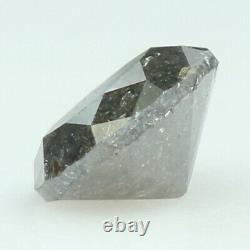1.32 Ct Natural Loose Diamond Rond Noir Gris Couleur I3 Clarté 6.70 MM L8413
