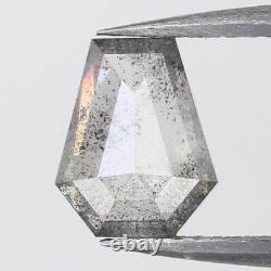 1.34 Ct Cercueil En Diamant Naturel Couleur Gris Noir 8.26 MM Kdl9277