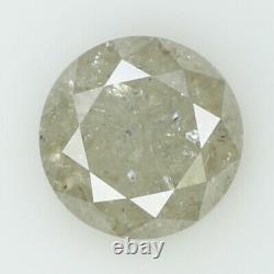1.38 Ct Natural Loose Diamond Rond Gris Couleur I3 Clarté 6.50 MM L8212