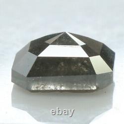 1.47 Ct Natural Loose Diamond Emeraude Noir Gris Couleur I3 Clarity 6.70 MM L8189