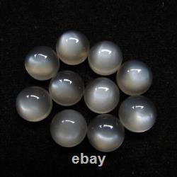 100 pièces de pierre de lune grise naturelle 10x10 mm cabochon rond gemme AB-591