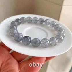 10mm Perles Rondes En Pierre Gemme Naturel Gris Stibnite Bracelet Aaa