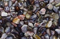 11 livres d'Agate de Botswana gris polie de qualité A pour le filage, le Reiki, la Wicca