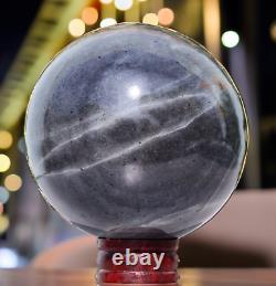 175MM Sphere de pierre précieuse de cristal de kyanite grise naturelle pour la guérison métaphysique et l'énergie