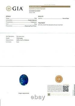 18k Tt Gold 23.38ctw Gia Cabochon Opal Diamond Sapphire Pendentif De Pulvérisation D'émeraude
