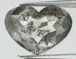 2.04 Ct Natural Loose Diamond Heart Black Grey Couleur I3 Clarity 9.50 MM Kdl7839