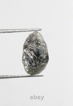 2,84 Ct, Diamant Brut Non Taillé de Couleur Grise, Pierre Naturelle Libre, Pierre Brute