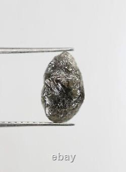 2,84 Ct, Diamant Brut Non Taillé de Couleur Grise, Pierre Naturelle Libre, Pierre Brute