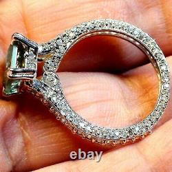 3.20 Ct Gray Blue Couleur Naturel Très Fire Moissanite Diamond 925 Silver Ring. 7,5