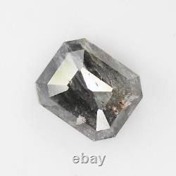 3,95 Ct Émeraude Naturelle Loose Diamant Couleur Grise Forme Émeraude Diamant Rustique