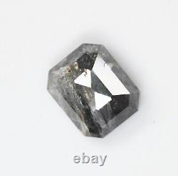 3,95 Ct Émeraude Naturelle Loose Diamant Couleur Grise Forme Émeraude Diamant Rustique