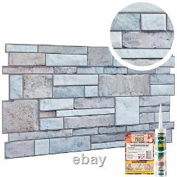3d Effet Naturel Granite Pierre Pvc Panneaux Muraux Grey Real Brick Slate