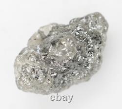 4,13 Ct, Diamant Brut Non Taillé Couleur Grise Naturel Pierre Libre Rugueuse, Pierre Brute