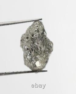 4,13 Ct, Diamant Brut Non Taillé Couleur Grise Naturel Pierre Libre Rugueuse, Pierre Brute