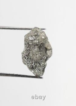 4,13 Ct, Diamant Brut Non Taillé Couleur Grise Naturel Pierre Libre Rugueuse, Pierre Brute