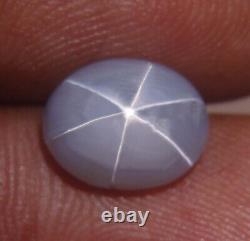 4,42 cts Saphir étoilé gris bleuté 100% naturel, pierre précieuse ovale du Sri Lanka
