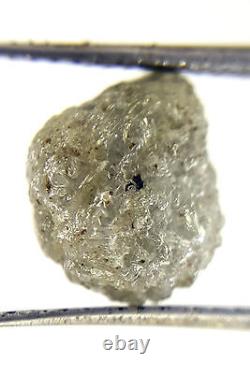 4.94ctw diamant brut naturel de forme irrégulière antique de couleur gris étincelante