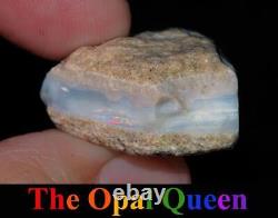 42.50ct Mintabie Rare Stupéfiant Gem Rough Red Sur Grey Opal Australie (mr145)