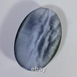 482,20 Carats de pierre précieuse ovale cabochon en œil de chat gris brillant naturel