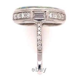 5.37 Carat Dark Gray Opal Et Diamond Platinum Ring Belle Joaillerie