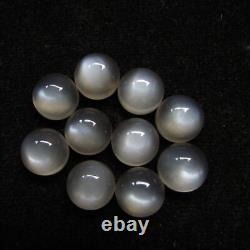 500 pièces de pierres de lune grises naturelles de 6x6 mm, cabochon rond, gemme AB-583
