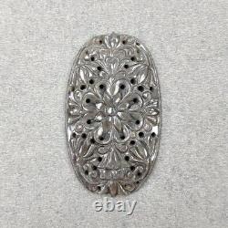 63,00 cts Saphir gris argent naturel sculpture en forme ovale 50x29 mm