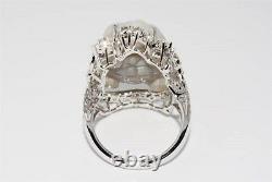 $8,500 12.24ct Natural Opal & Diamond Hand Carved Turtle Ring 14k Or Blanc