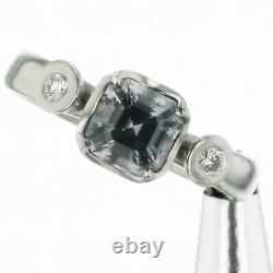 Anneau Gris Spinelle, Diamant, Or Blanc Massif 18ct, Royaume-uni Hallmark