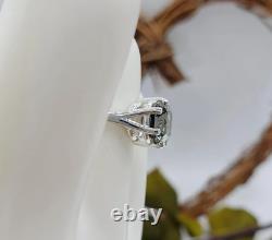 Bague de fiançailles en diamant gris naturel certifié 4 Ct de forme coussin avec finition en or blanc