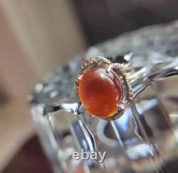 Bague en argent 925 avec pierre d'agate naturelle originale, élégante et merveilleuse pour femme