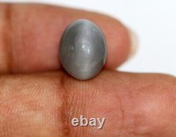 Bague solitaire en argent sterling 925 avec gemme naturelle en quartz gris taille 7 US