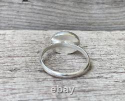 Bague solitaire en argent sterling 925 avec gemme naturelle en quartz gris taille 7 US