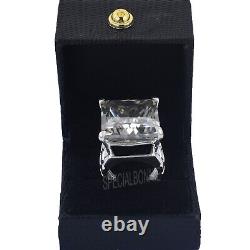 Bague solitaire pour homme en argent 925 avec diamant gris taillé en princesse RARE de 53 carats, VIDÉO.