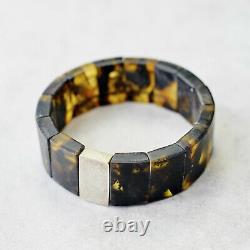Bracelet D'ambre De La Baltique Naturelle Baltic Amber Stones Déclaration Bracelet Argent Cadeau