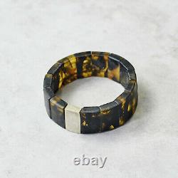 Bracelet D'ambre De La Baltique Naturelle Baltic Amber Stones Déclaration Bracelet Argent Cadeau