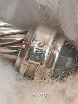 Bracelet manchette David Yurman en câble classique de 5 mm avec hématite et diamants, taille M-S