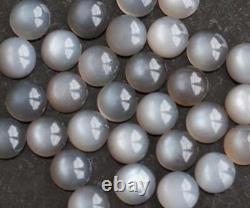 Cabochon rond en pierre de lune grise naturelle de 3mm à 15mm en vrac, gemme en gros
