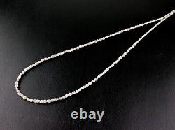 Collier en pierre précieuse de diamant brut naturel blanc de 29 carats / 47 cm